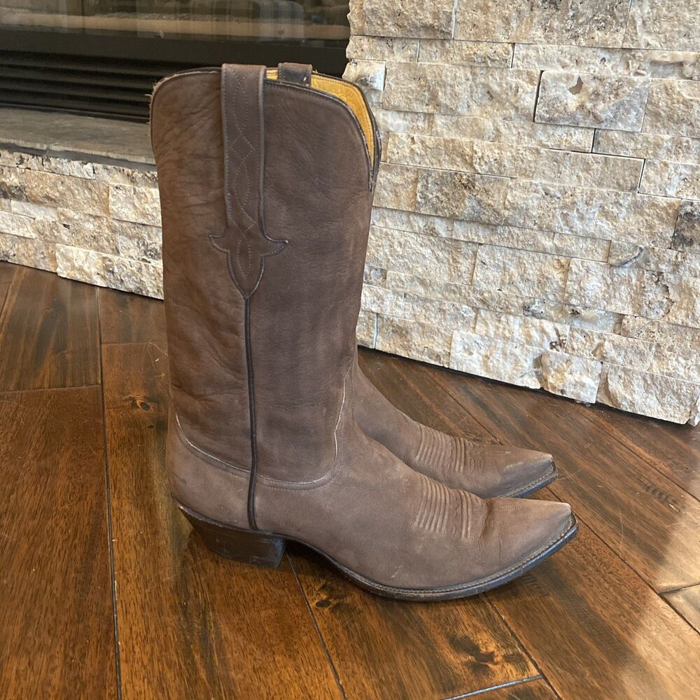 Stallion Womens 9C X-5RA Brown SOFT Leather Snip Toe Cowboy Boots